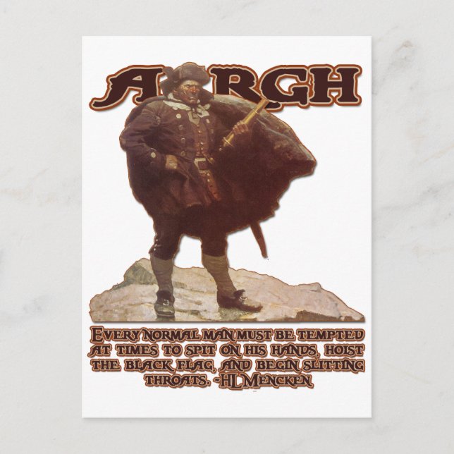 Cartão Postal HL Mencken Cote e...Argh! (Frente)