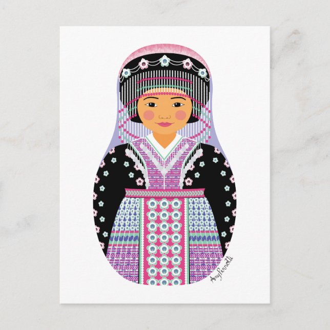 Cartão Postal Hmong Matryoshka (Frente)