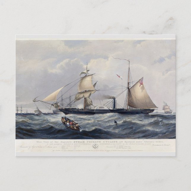 Cartão Postal HMS Cyclops Frigate 1839 (Frente)