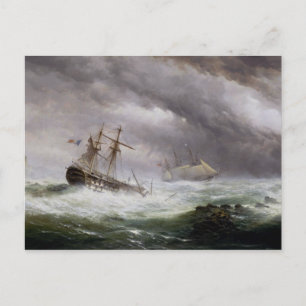 Cartão Postal HMS Endymion salvando uma safra francesa de dois a