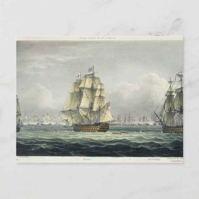 Cartão Postal HMS Victory navegando para a linha francesa flanqu (Frente)
