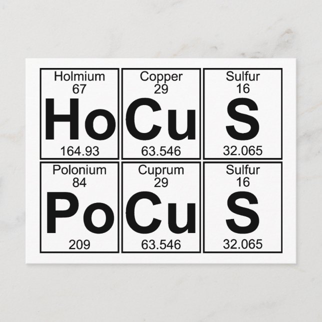 Cartão Postal Ho-Cu-S Po-Cu-S (hocus pocus) - Cheio (Frente)