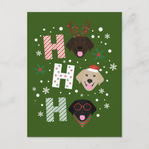 Cartão Postal Ho Ho Labrador Retriever Feliz Natal