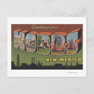 Cartão Postal Hobbs, Novo México - Cenas de Letras Maiúsculas