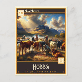 Cartão Postal Hobbs, Novo México | Vintage
