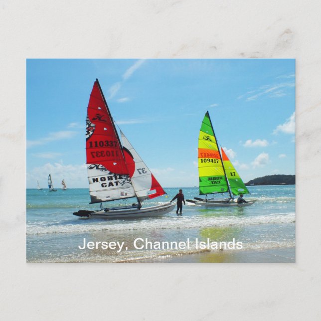Cartão Postal Hobie cats em Jersey (Frente)