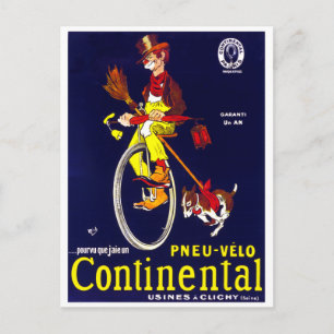 Cartão Postal Hobo e Cão na Bicicleta
