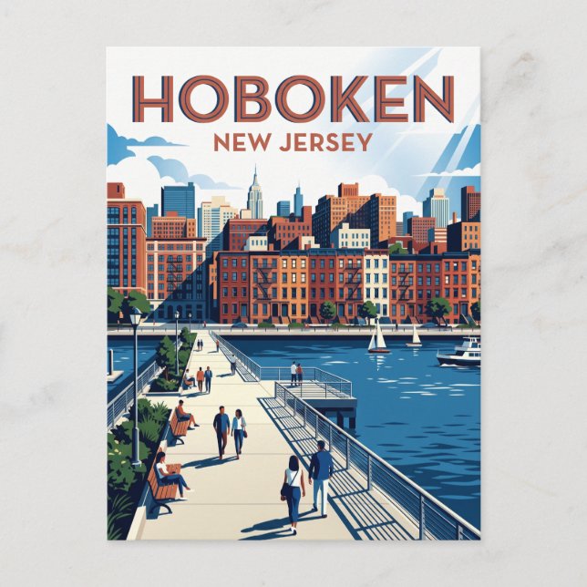 Cartão Postal Hoboken Nova Jérsei (Frente)