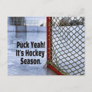 Cartão Postal Hockey Season Ice Frio Engraçado Humor Puck