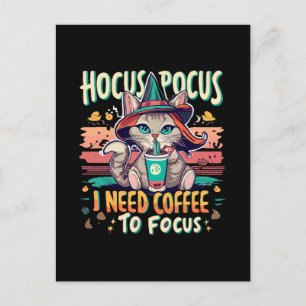 Cartão Postal Hocus Focus - Preciso de café para me concentrar