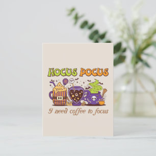 Cartão Postal Hocus Pocus - Preciso De Café Para Focar