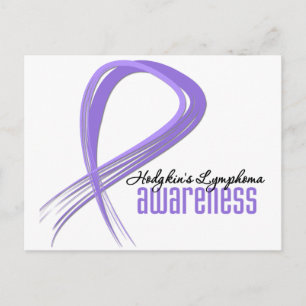 Cartão Postal Hodgkins Linfoma Grunge Ribbon
