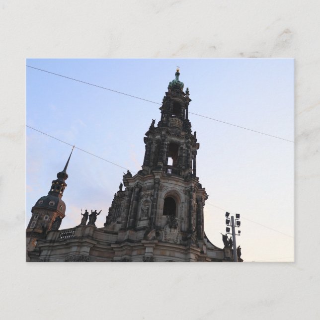 Cartão Postal Hofkirche (Dresden Cathedral) at Schlossplatz (Frente)