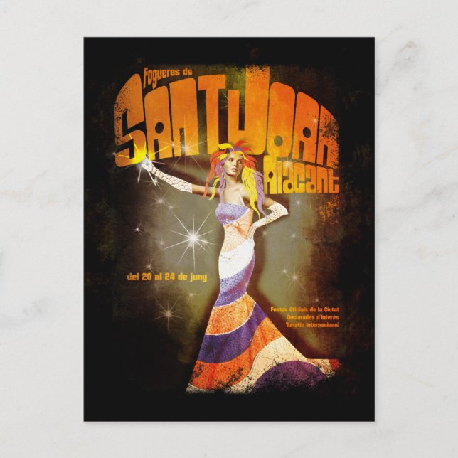 Cartão Postal Hogueras de San Juan Alicante (Frente)