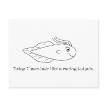 Hoje eu tenho cabelo como um girino de corrida