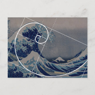 Cartão Postal Hokusai Conhece Fibonacci, Rácio De Ouros