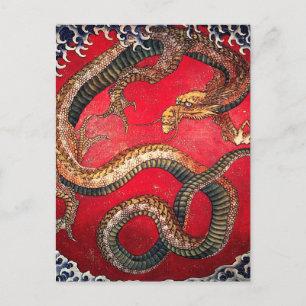 Cartão Postal Hokusai Dragon
