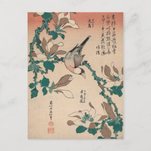 Cartão Postal Hokusai Java Sparrow na Galeria MagnoliaHD