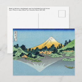 Cartão Postal Hokusai - O Monte Fuji Reflete no lago Kawaguchi