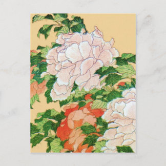 Cartão Postal Hokusai Peonies e Butterfly Reboot