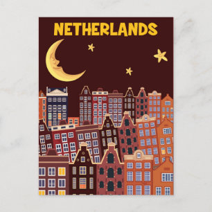 Cartão Postal Holanda à Noite