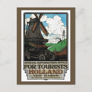 Cartão Postal Holanda Países Baixos Cartaz de Viagem Vintage Res
