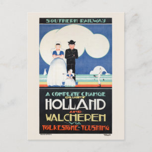 Cartão Postal Holanda, Poster vintage 1924