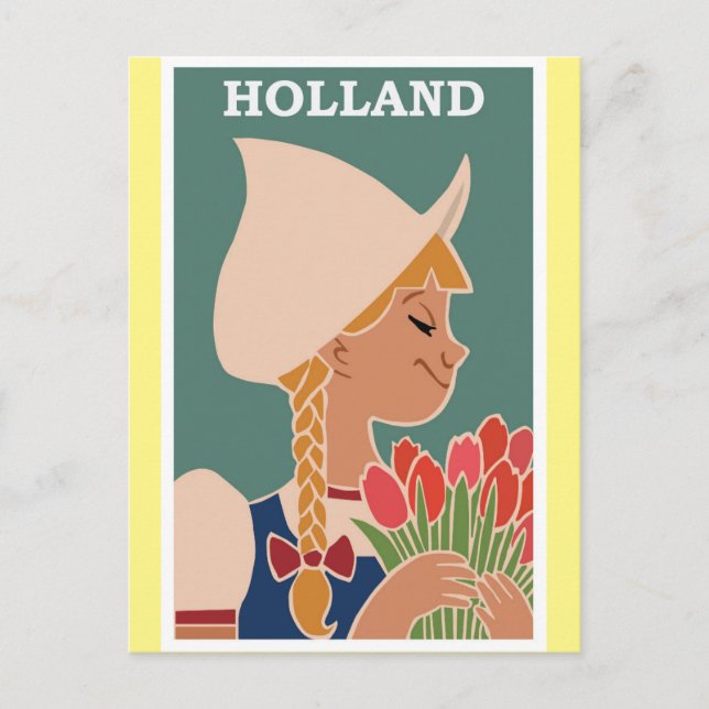 Cartão Postal Holanda Viagens vintage (Frente)