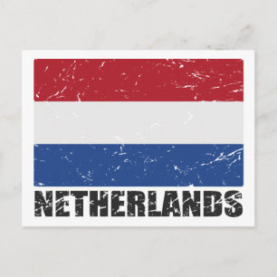 Cartão Postal Holanda Vintage Flag