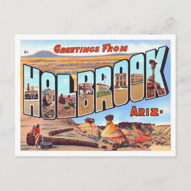 Cartão Postal Holbrook, Arizona Vintage — Cartão-postal (Frente)