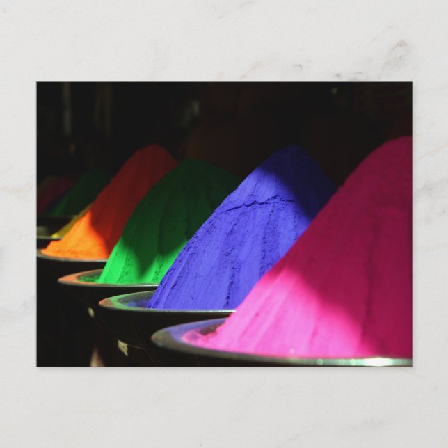 Cartão Postal Holi Hai Pós Coloridos (Frente)