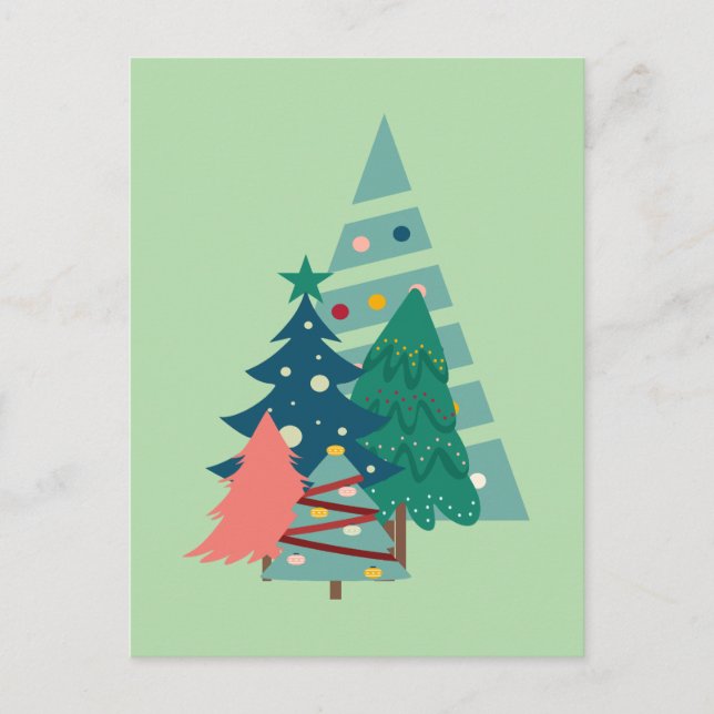 Cartão Postal Holiday Evergreens Design (Frente)