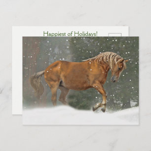 Cartão Postal Holiday Horse in Snow
