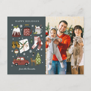Cartão Postal Holiday Hygge Cheerful   Colagem de Fotos de Natal