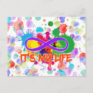 Cartão Postal holiES - Splatter multicolor 1 + seu backgr.