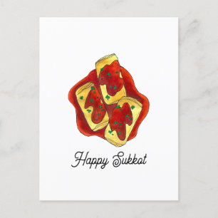 Cartão Postal Holishkes Encheu Feriados Judeus de Couve Sukkot