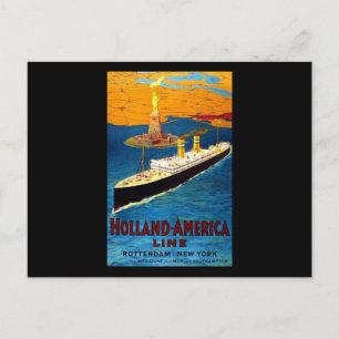 Cartão Postal Holland America Line Roterdão Nova Iorque