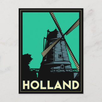 Cartão Postal holland art deco vintage retro poster de viagens
