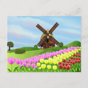 Cartão Postal Holland Tulips