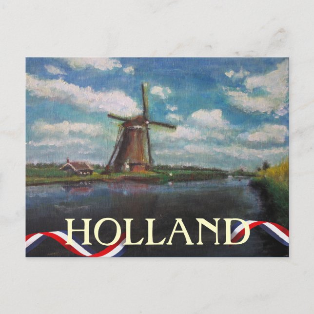 Cartão postal Holland Windmill (Frente)