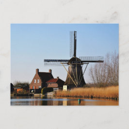Cartão Postal Hollandse Molen aan de waterkant.