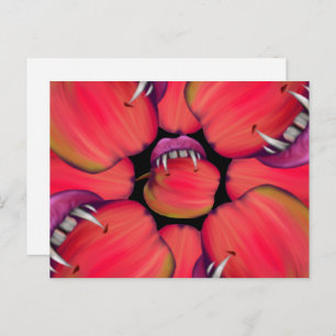 Cartão Postal Holloween Vamampire Queen Bobbing for Apple