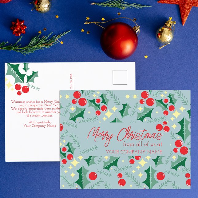 Cartão Postal Holly deixa Red Berries no Natal dos Negócios (Criador carregado)