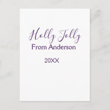 Holly Jolly holidays add name family year purple s