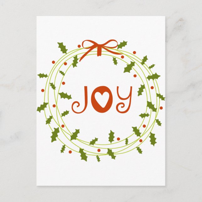 Cartão Postal Holly Wreath (Frente)