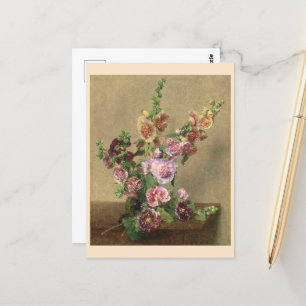 Cartão Postal Hollyhocks