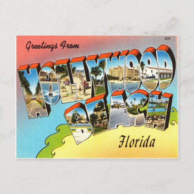 Cartão Postal Hollywood Beach Flórida (Frente)