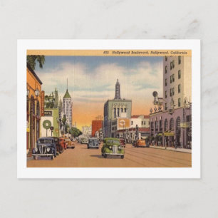 Cartão Postal Hollywood Boulevard, Hollywood, California Vintage