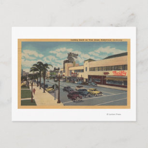 Cartão Postal Hollywood, CA Olhando para o Sul na Vista da Vine 