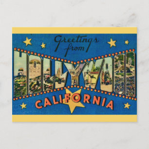 Cartão Postal Hollywood Califórnia estrelada 